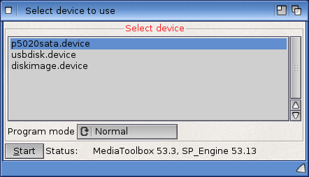 Select device to use in Media Toolbox