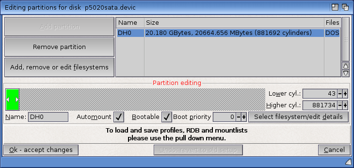 Editing partitions in Media Toolbox